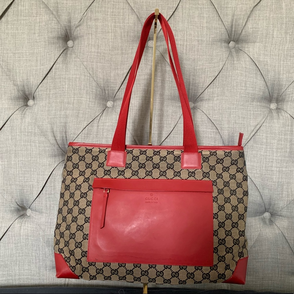Authentic Gucci canvas tote bag
